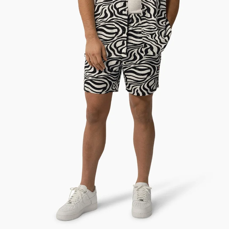 Dickies Zebra Print Drawstring Shorts, 6"