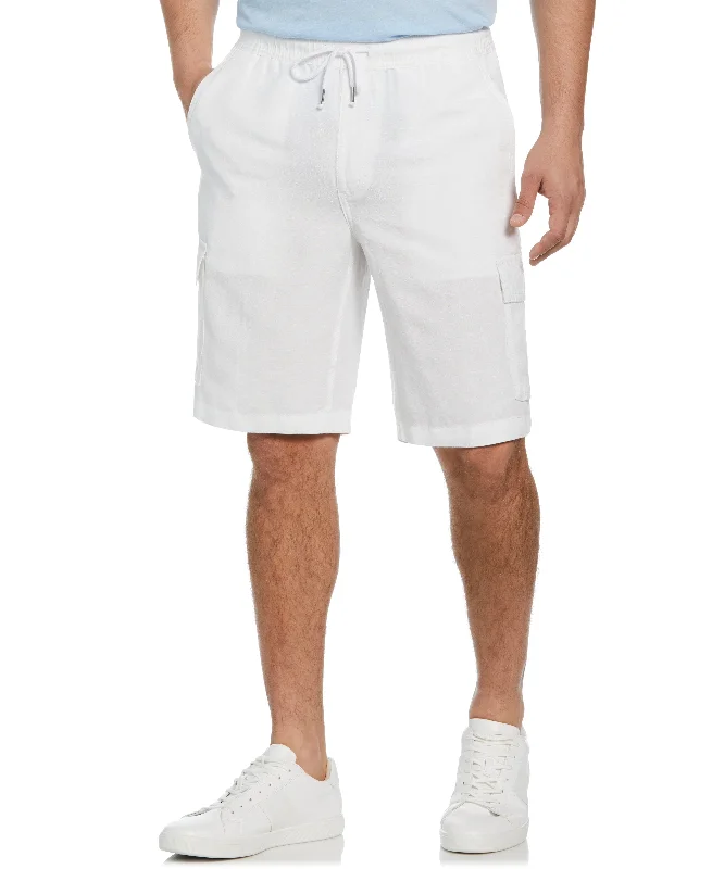 Big & Tall Linen Blend Pull-On Cargo Shorts