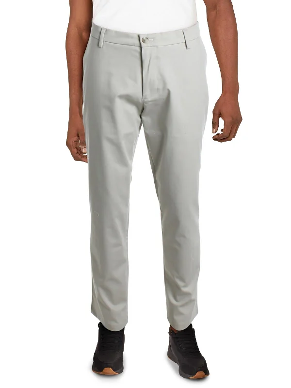 Mens Comfort Waist Straight Fit Khaki Pants