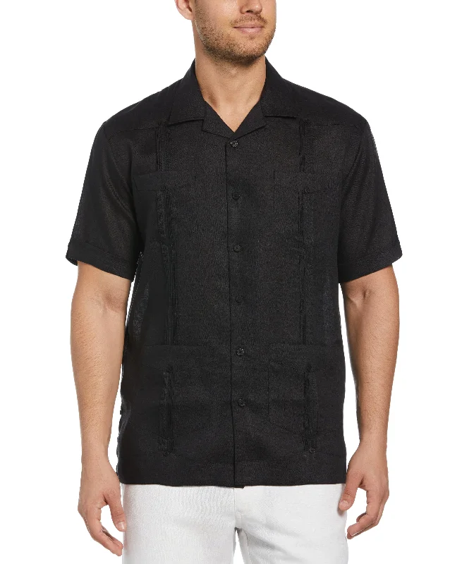 100% Linen Classic Guayabera Shirt - Short Sleeve