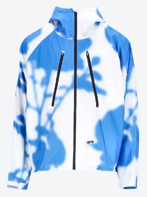 Blue flower technical jacket