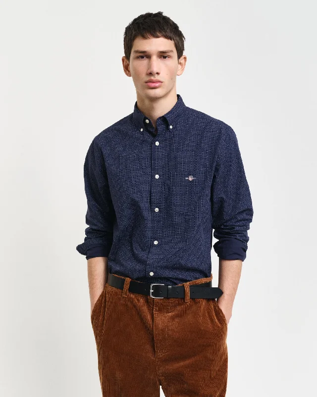 GANT Regular Micro Print Long Sleeve Shirt