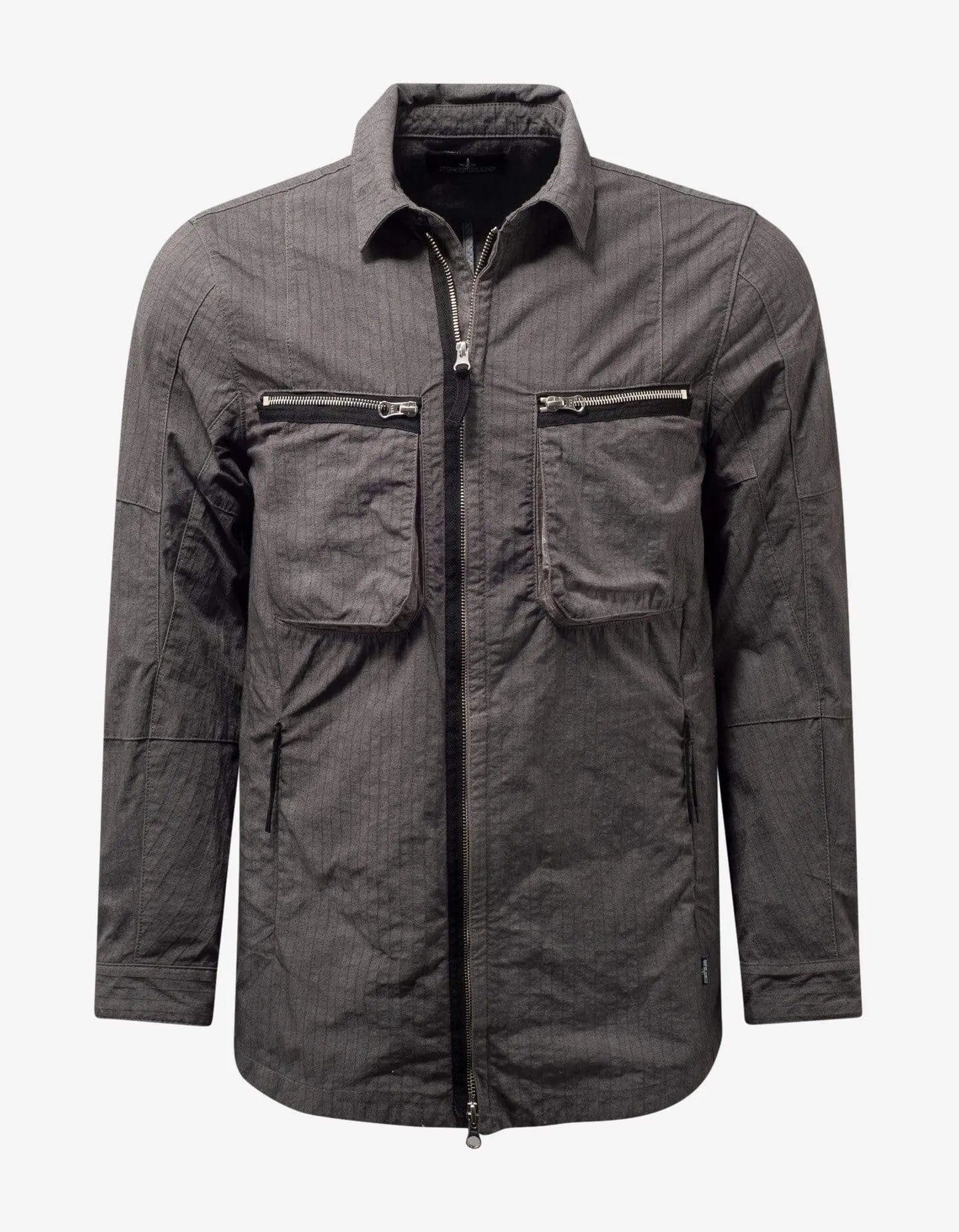 Stone Island Shadow Project Grey Naslan Ripstop Overshirt