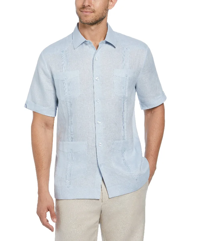 100% Linen Four-Pocket Guayabera Shirt