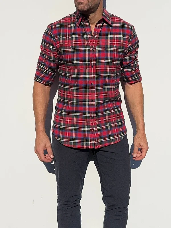 Red & Green Plaid Flannel- Small Batch #445