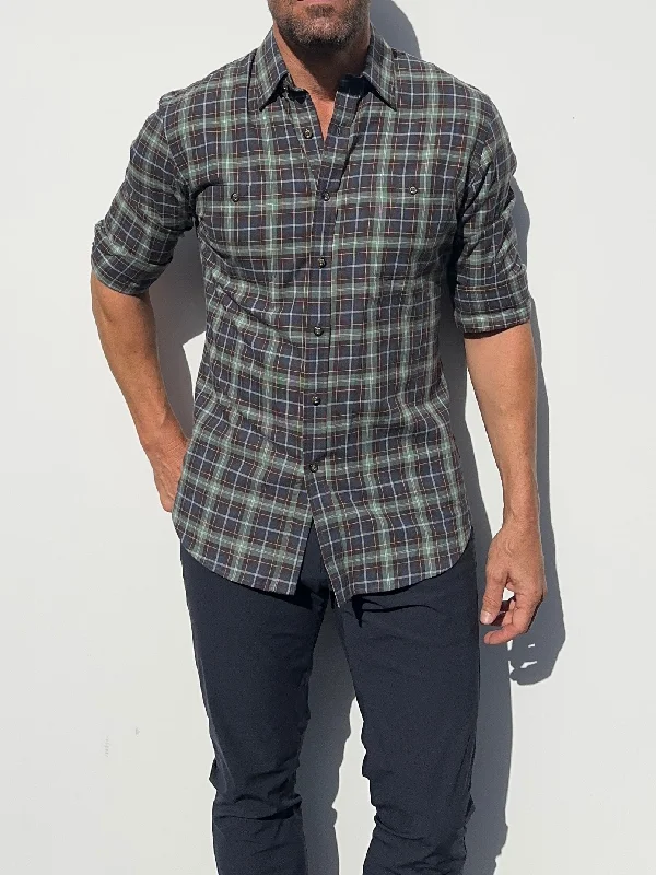 Sage, Blue & Brown Flannel- Small Batch #560