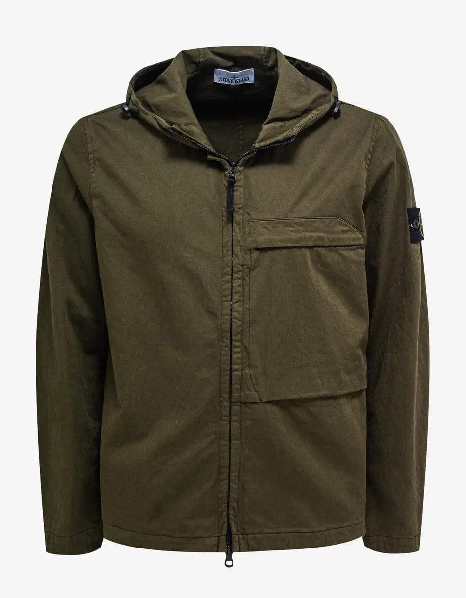 Stone Island Green Hooded Overshirt