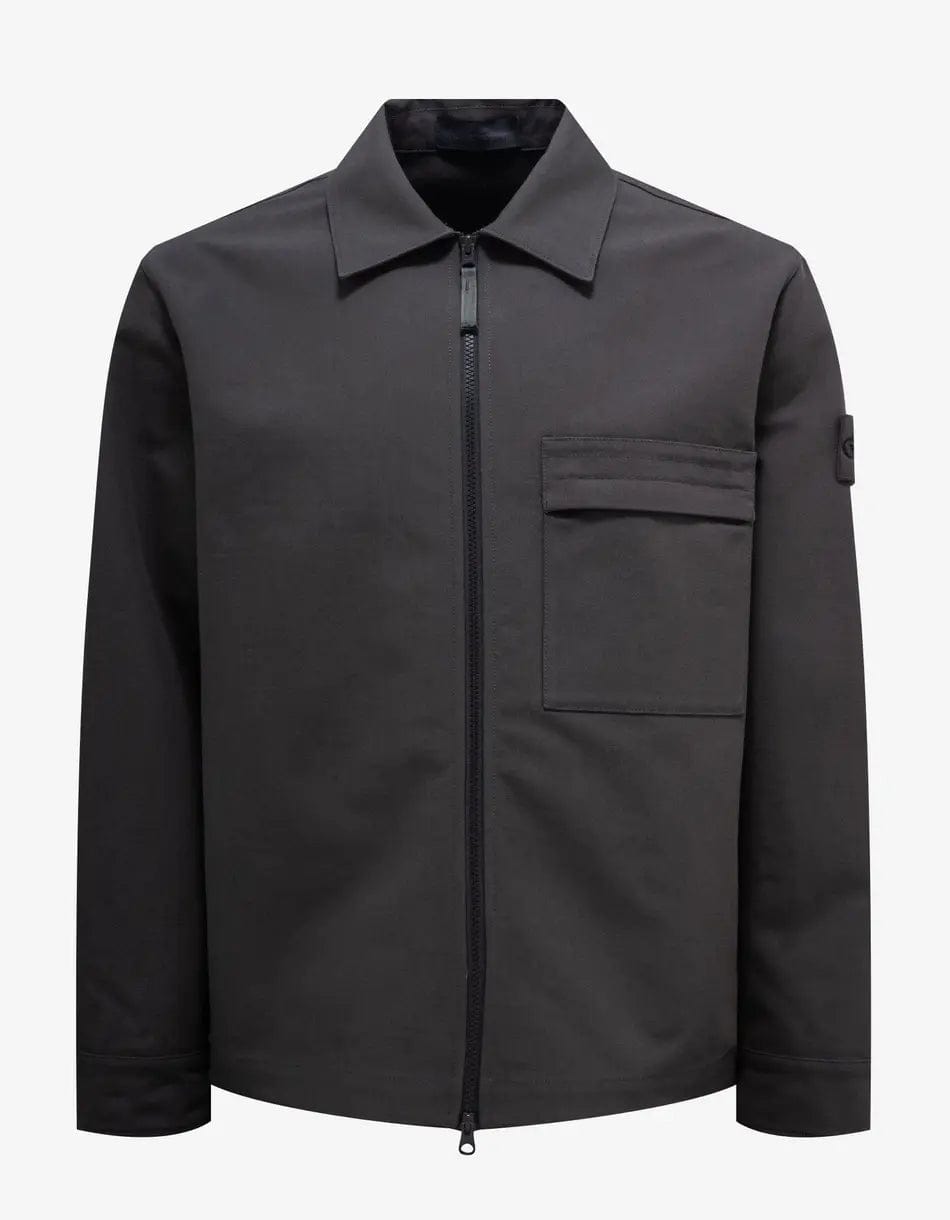 Stone Island Grey Spread Collar Overshirt