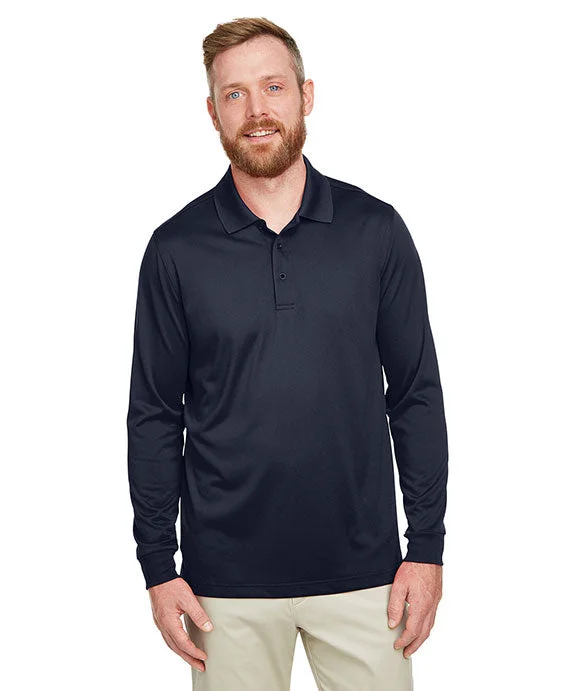 M348L - Harriton Mens Advantage Snag Protection Plus IL Long Sleeve Polo Shirt | Dark Navy