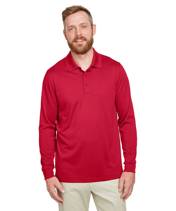 M348L - Harriton Mens Advantage Snag Protection Plus IL Long Sleeve Polo Shirt | Red