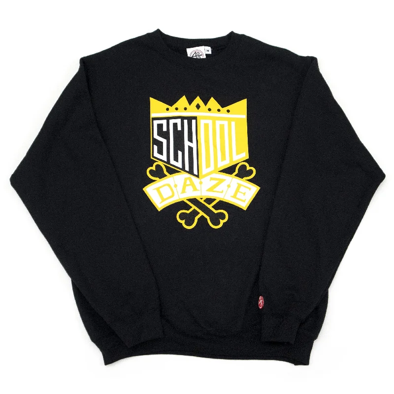 School Daze Crew Neck Sweatshirt - Black/Yellow