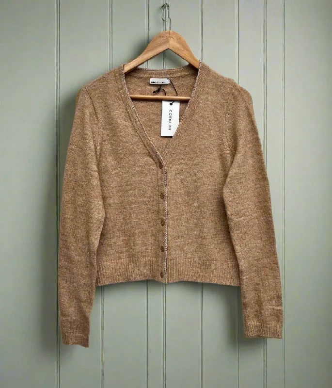 Camel Metallic Edge Cardigan