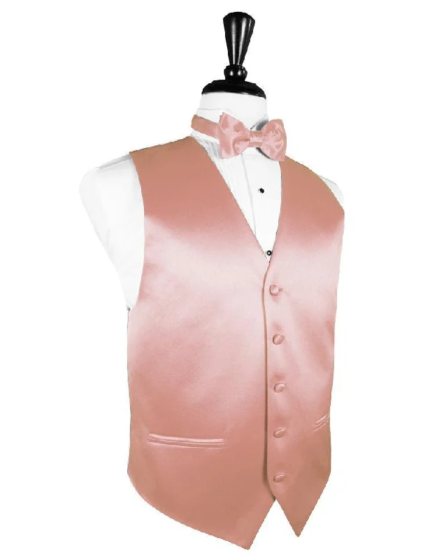 Coral Luxury Satin Tuxedo Vest