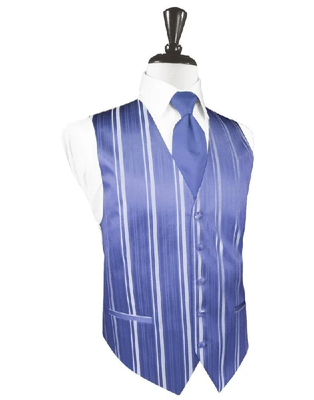 Cornflower Striped Satin Tuxedo Vest