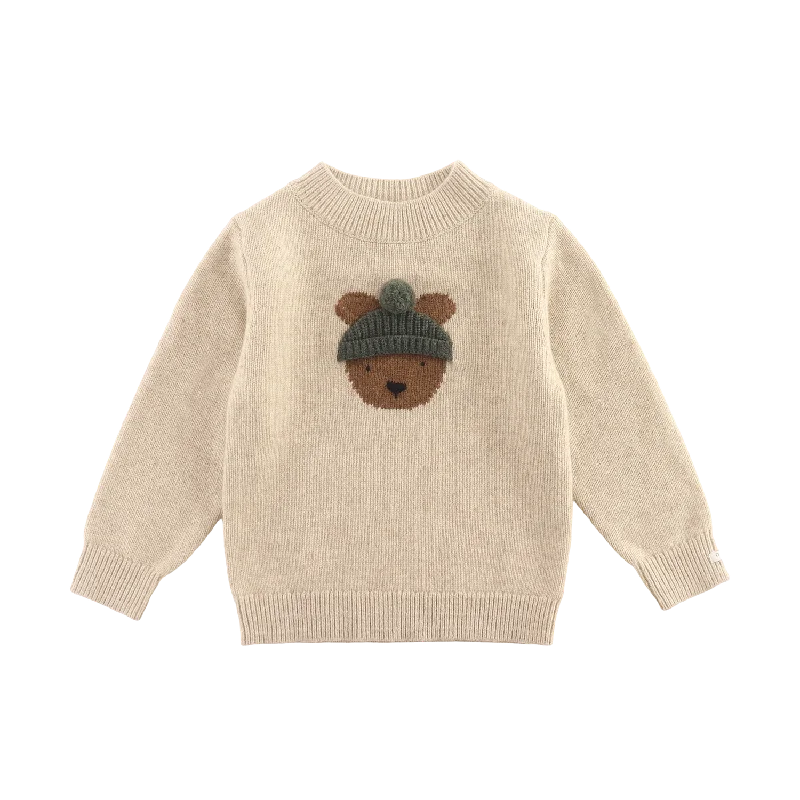 Denn Merino Wool Sweater | Bear | Biscotti Melange