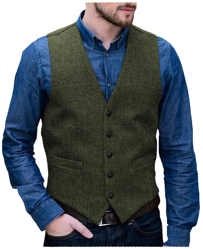 Men's Single Breasted V Neck Waistcoat