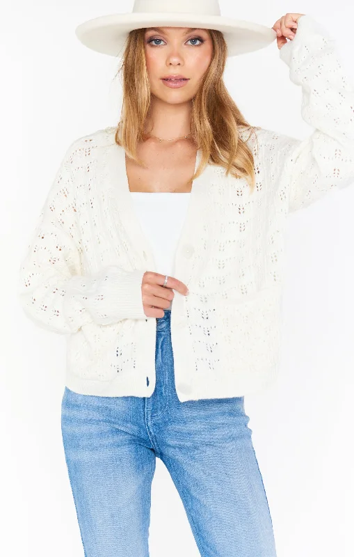 Quinn Cardi ~ White Knit